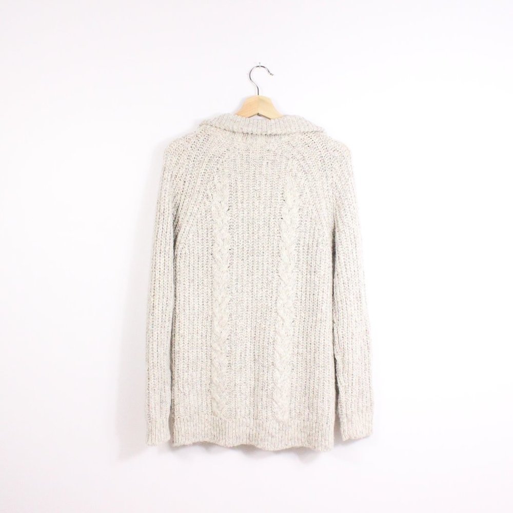 *Abercrombie & Fitch Beige Knitted Full Zip Sweater - Picture 7 of 7